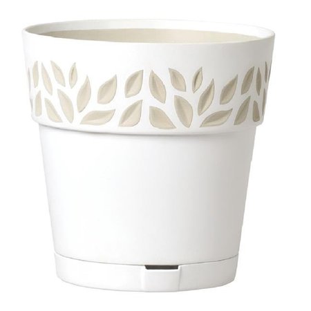 MARSHALL POTTERY Marshall Pottery 7004610 9.9 in. Deroma Leaf Planter; White - Pack of 6 7004610